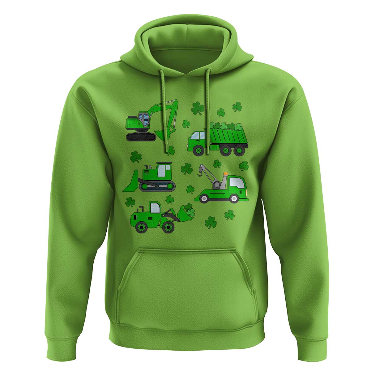 Funny St Patricks Day Construction Trucks Irish Shamrock Hoodie