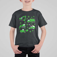 Funny St Patricks Day Construction Trucks Irish Shamrock T Shirt For Kid