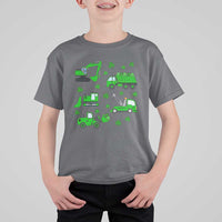 Funny St Patricks Day Construction Trucks Irish Shamrock T Shirt For Kid