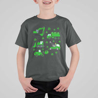 Funny St Patricks Day Construction Trucks Irish Shamrock T Shirt For Kid