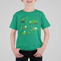 Funny St Patricks Day Construction Trucks Irish Shamrock T Shirt For Kid