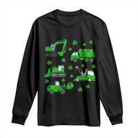 Funny St Patricks Day Construction Trucks Irish Shamrock Long Sleeve Shirt