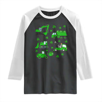 Funny St Patricks Day Construction Trucks Irish Shamrock Raglan Shirt