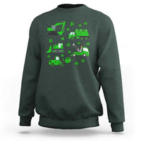Funny St Patricks Day Construction Trucks Irish Shamrock Sweatshirt