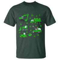 Funny St Patricks Day Construction Trucks Irish Shamrock T Shirt