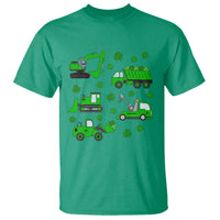 Funny St Patricks Day Construction Trucks Irish Shamrock T Shirt