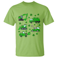 Funny St Patricks Day Construction Trucks Irish Shamrock T Shirt
