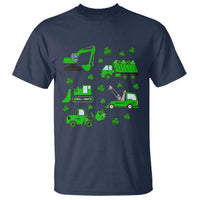 Funny St Patricks Day Construction Trucks Irish Shamrock T Shirt