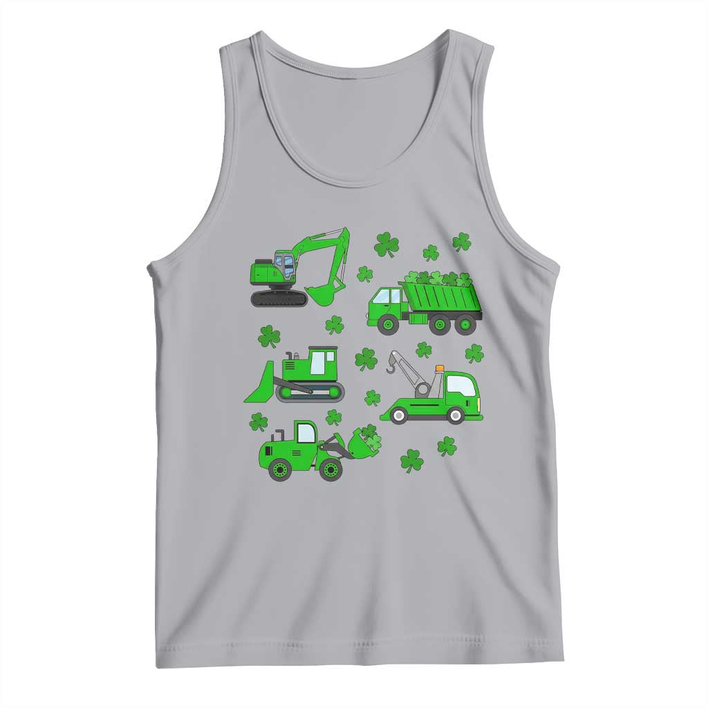 Funny St Patricks Day Construction Trucks Irish Shamrock Tank Top