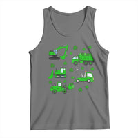 Funny St Patricks Day Construction Trucks Irish Shamrock Tank Top