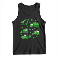 Funny St Patricks Day Construction Trucks Irish Shamrock Tank Top