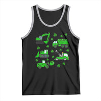 Funny St Patricks Day Construction Trucks Irish Shamrock Tank Top