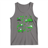 Funny St Patricks Day Construction Trucks Irish Shamrock Tank Top