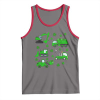 Funny St Patricks Day Construction Trucks Irish Shamrock Tank Top
