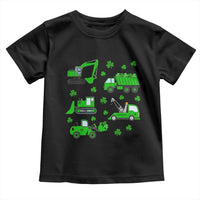 Funny St Patricks Day Construction Trucks Irish Shamrock Toddler T Shirt