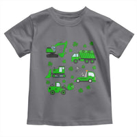 Funny St Patricks Day Construction Trucks Irish Shamrock Toddler T Shirt