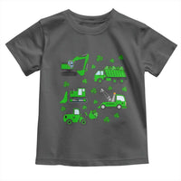 Funny St Patricks Day Construction Trucks Irish Shamrock Toddler T Shirt
