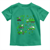 Funny St Patricks Day Construction Trucks Irish Shamrock Toddler T Shirt