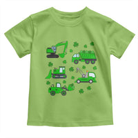 Funny St Patricks Day Construction Trucks Irish Shamrock Toddler T Shirt