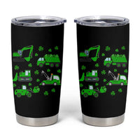 Funny St Patricks Day Construction Trucks Irish Shamrock Tumbler Cup