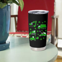 Funny St Patricks Day Construction Trucks Irish Shamrock Tumbler Cup