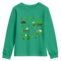 Funny St Patricks Day Construction Trucks Irish Shamrock Youth Sweatshirt