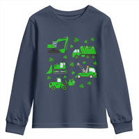 Funny St Patricks Day Construction Trucks Irish Shamrock Youth Sweatshirt