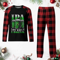 Funny St Patricks Day Beer Lover Plaid Pajama Set IPA Lot When I Drink Irish Beer Drinking