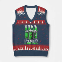 Funny St Patricks Day Beer Lover V-Neck Knit Sweater Vest IPA Lot When I Drink Irish Beer Drinking