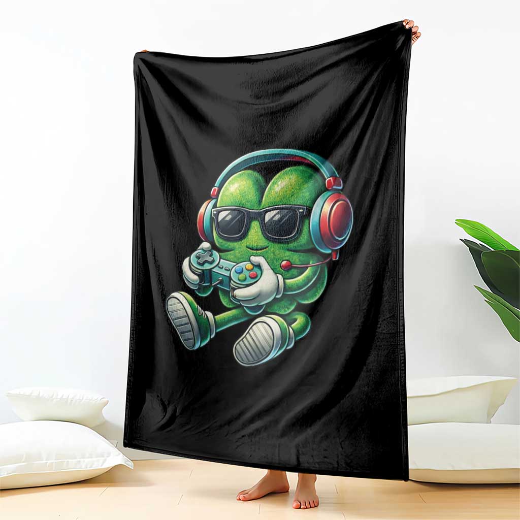 Funny Video Game Shamrock St Patricks Day Gamer Throw Blanket