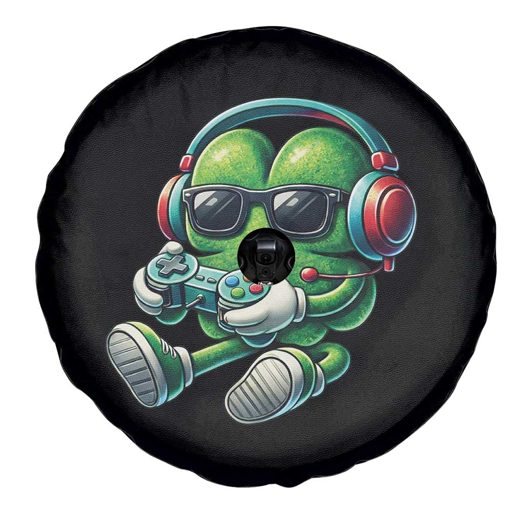 Funny Video Game Shamrock St Patricks Day Gamer Spare Tire Cover