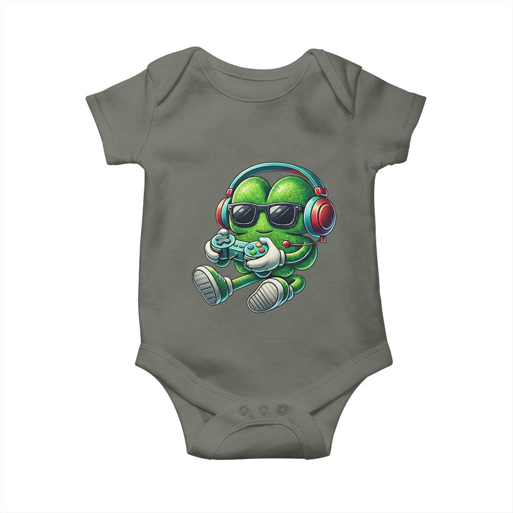 Funny Video Game Shamrock St Patricks Day Gamer Baby Onesie