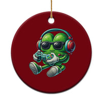 Funny Video Game Shamrock St Patricks Day Gamer Ceramic Ornament