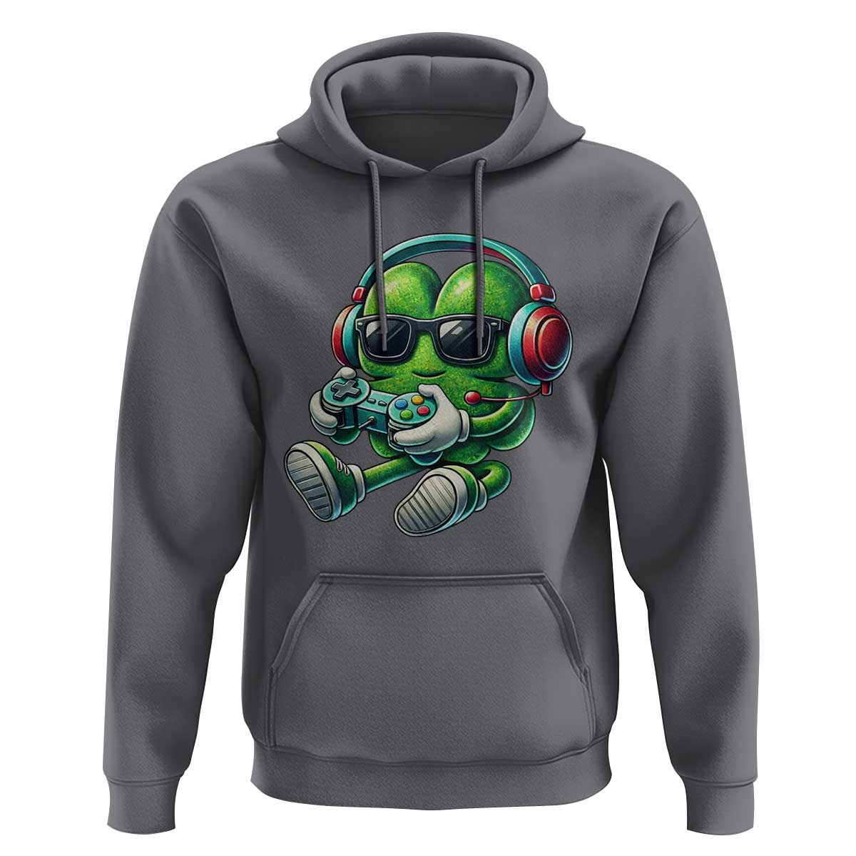 Funny Video Game Shamrock St Patricks Day Gamer Hoodie