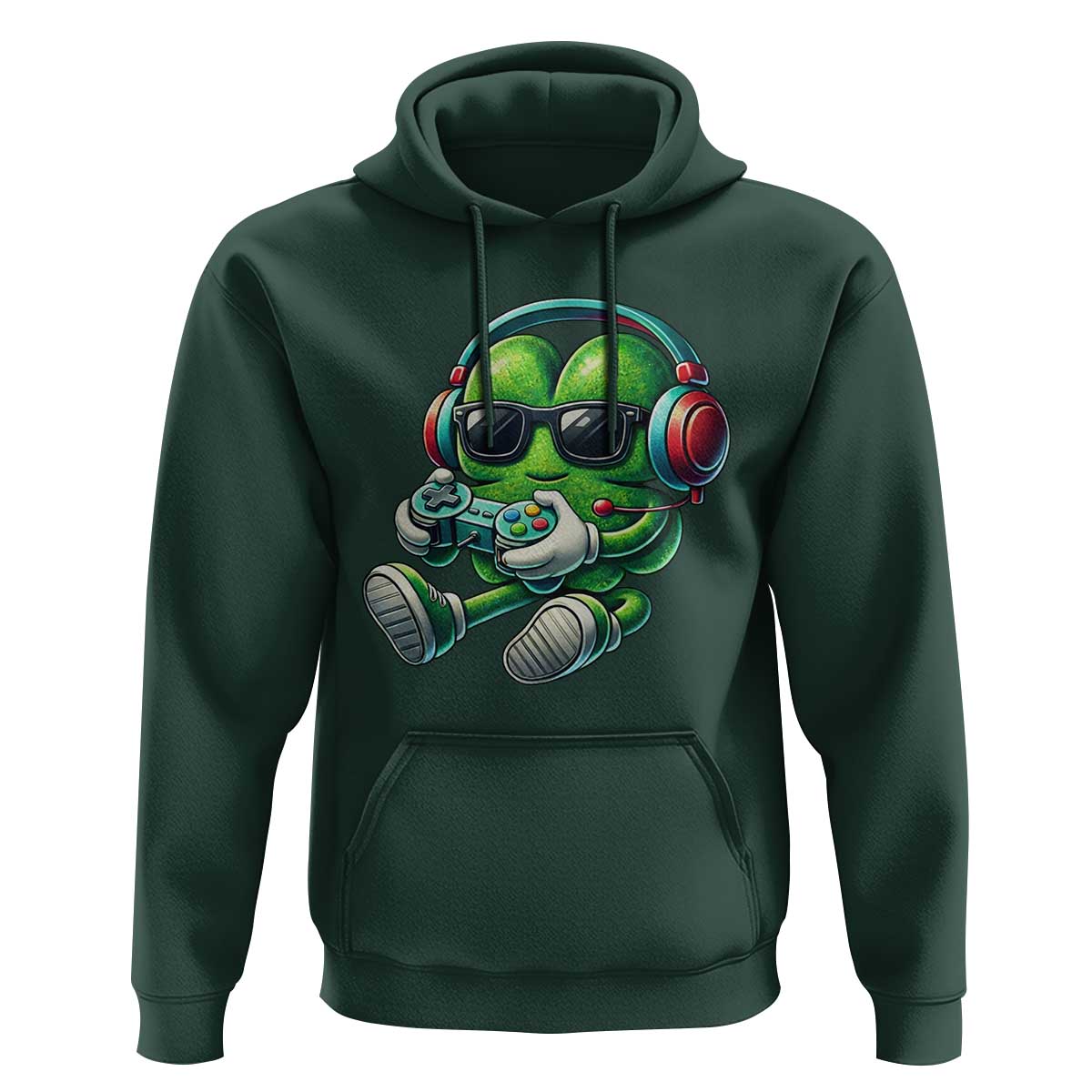 Funny Video Game Shamrock St Patricks Day Gamer Hoodie