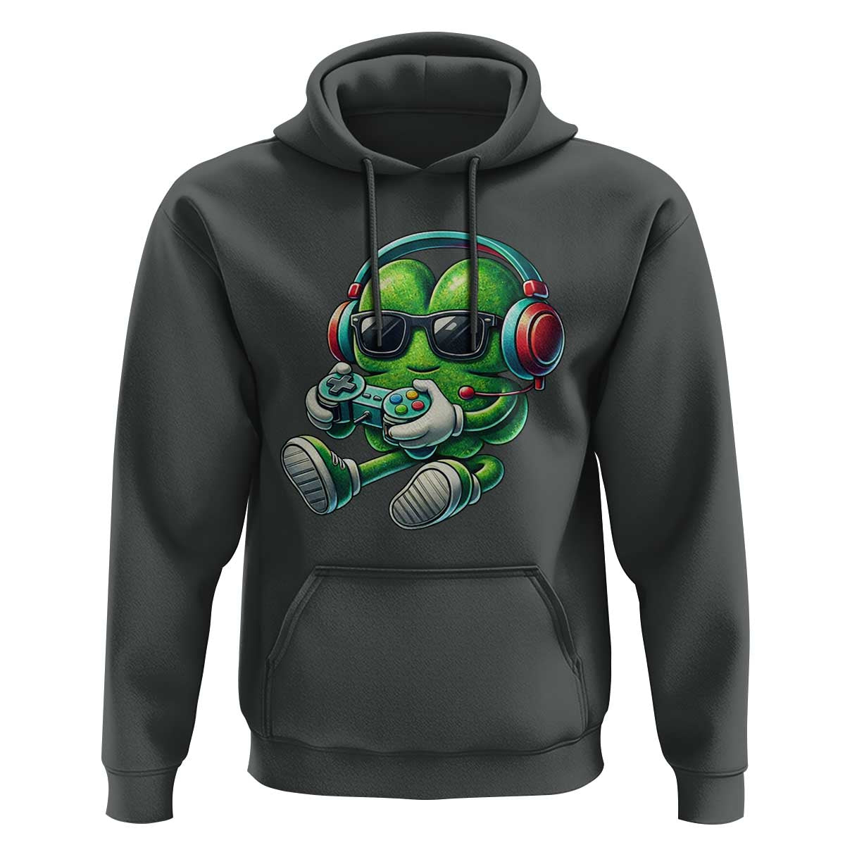 Funny Video Game Shamrock St Patricks Day Gamer Hoodie