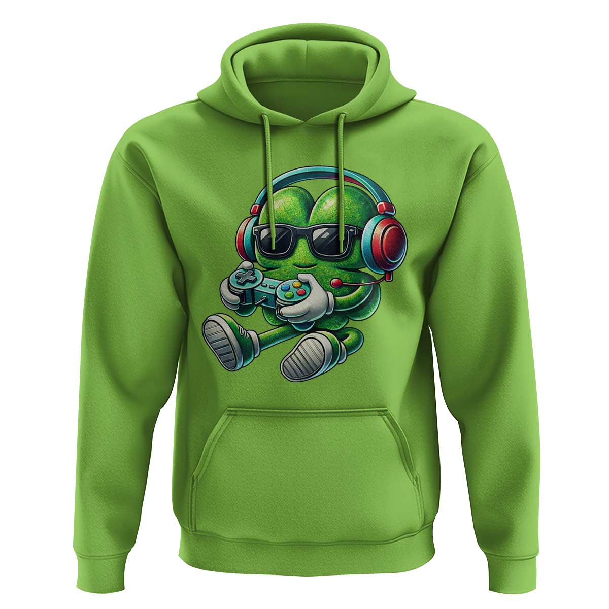 Funny Video Game Shamrock St Patricks Day Gamer Hoodie