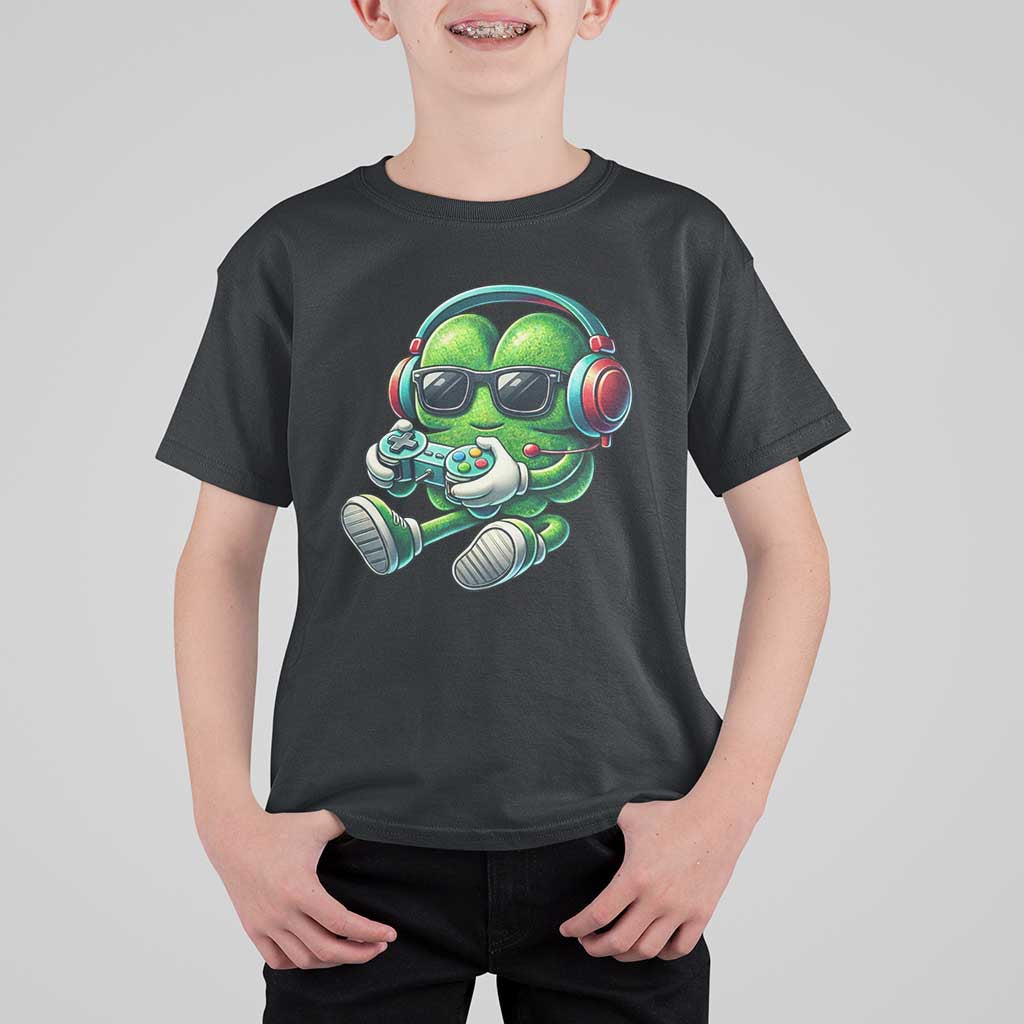 Funny Video Game Shamrock St Patricks Day Gamer T Shirt For Kid