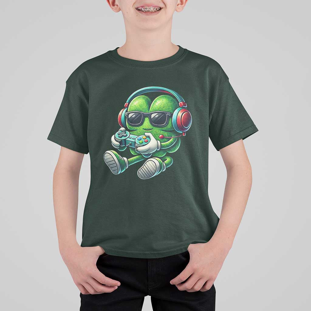 Funny Video Game Shamrock St Patricks Day Gamer T Shirt For Kid