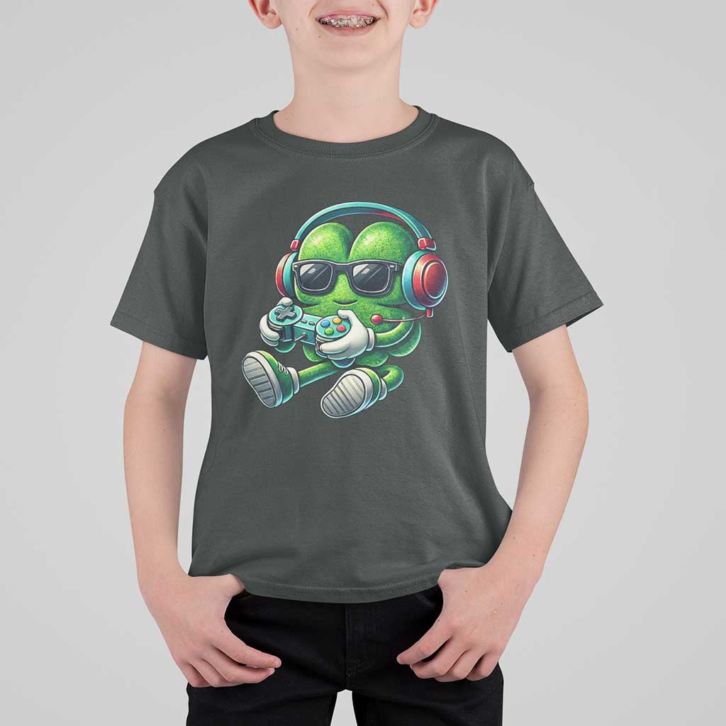 Funny Video Game Shamrock St Patricks Day Gamer T Shirt For Kid