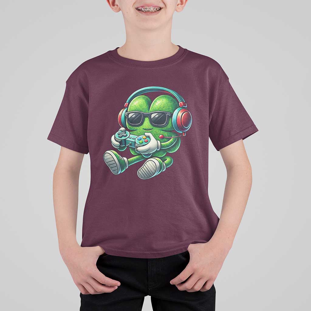 Funny Video Game Shamrock St Patricks Day Gamer T Shirt For Kid