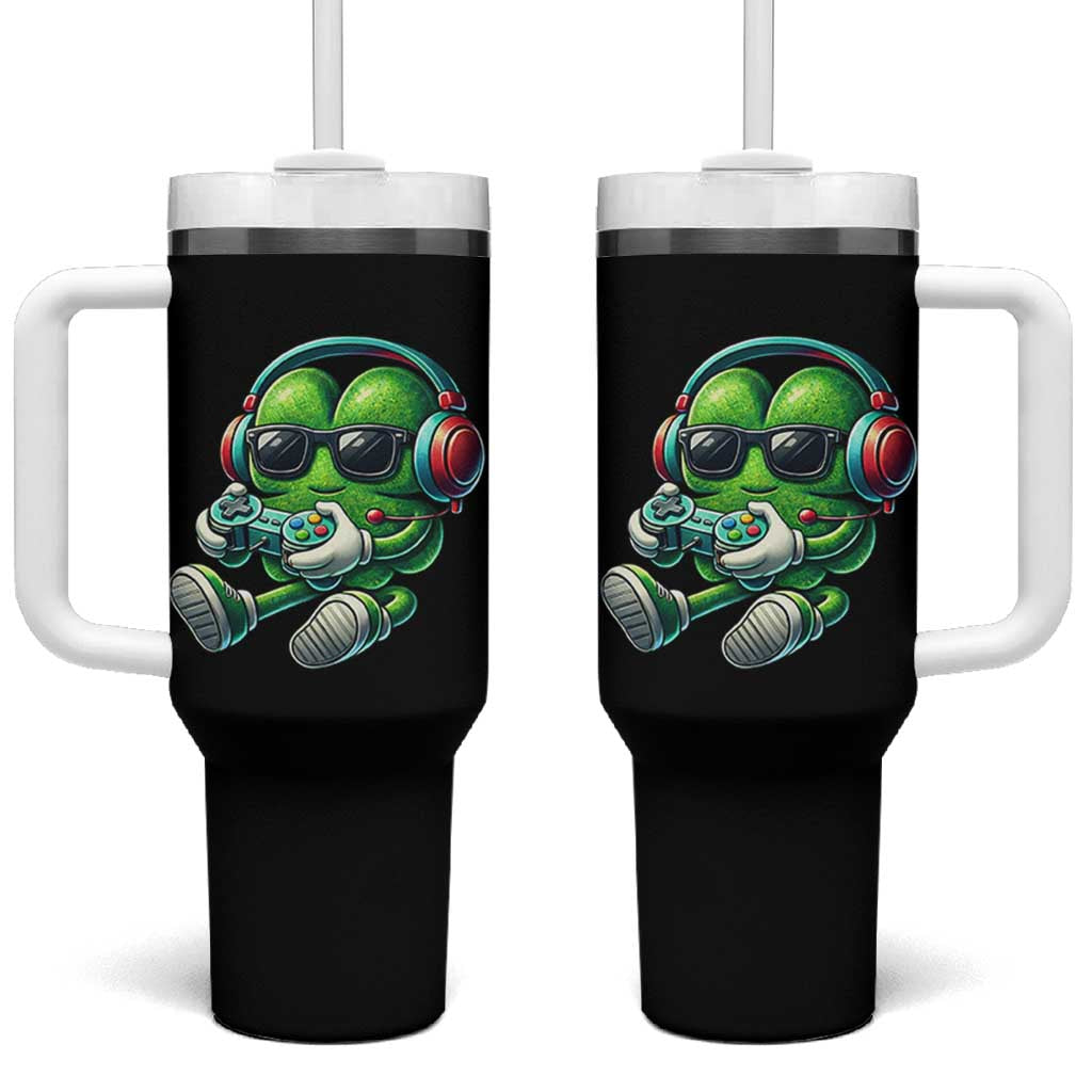 Funny Video Game Shamrock St Patricks Day Gamer Tumbler With Handle