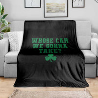 Funny Whose Car We Gonna Take Meme Shamrock Throw Blanket