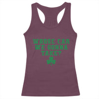 Funny Whose Car We Gonna Take Meme Shamrock Racerback Tank Top