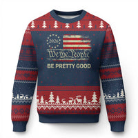 Be Pretti Good Ugly Christmas Sweater Human Rights Protest Vintage Betsy Ross Flag