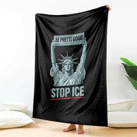 Be Pretti Good Stop Ice Throw Blanket Statue Of Liberty Minneapolis Protest