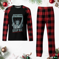 Be Pretti Good Stop Ice Plaid Pajama Set Statue Of Liberty Minneapolis Protest
