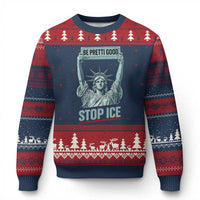 Be Pretti Good Stop Ice Ugly Christmas Sweater Statue Of Liberty Minneapolis Protest