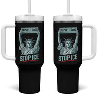 Be Pretti Good Stop Ice Tumbler With Handle Statue Of Liberty Minneapolis Protest
