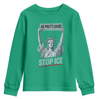 Be Pretti Good Stop Ice Youth Sweatshirt Statue Of Liberty Minneapolis Protest